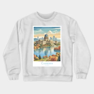 Vintage Retro Poster Autumn in Canberra - Australia's Capital Crewneck Sweatshirt